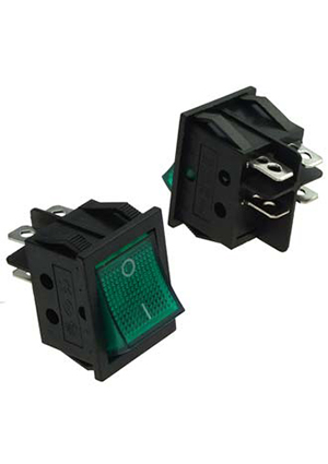 RUICHI KCD4-201N-C3-G/4P on-off, Клавишный переключатель RUICHI KCD4-201N-C3-G/4P, ON-OFF переключатели клавишные