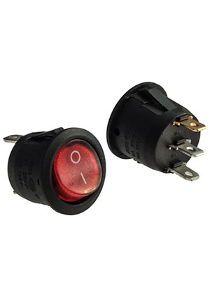 RUICHI KCD1-101N-5-C3-R/3P on-off, Клавишный переключатель RUICHI KCD1-101N-5-C3-R/3P, ON-OFF переключатели клавишные