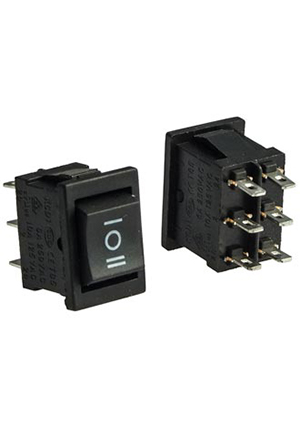 RUICHI KCD1-203-1-C6-B/6P on-off-on, Клавишный переключатель RUICHI KCD1-203-1-C6-B/6P, ON-OFF-ON переключатели клавишные