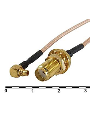 RUICHI MMCX-M/SMA-F RG-178U 15CM, Разъём высокочастотный RUICHI ммCX-M/SMA-F RG-178U 15CM, длина 15 см ВЧ разъемы