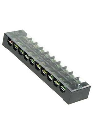 RUICHI TB-2510, Клеммная колодка винтовая с крышкой RUICHI TB-2510, 20 контактов, М4, 25 А, 600 В, 10 AWG, клеммные колодки, блоки зажимов