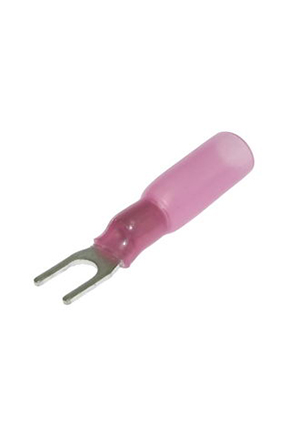 RUICHI SV1.25-3.5 HST Red, Наконечник кабельный вилочный изолированный RUICHI SV1.25-3.5 HST, 19 А, 22-16 A клеммы ножевые быстрого соединения
