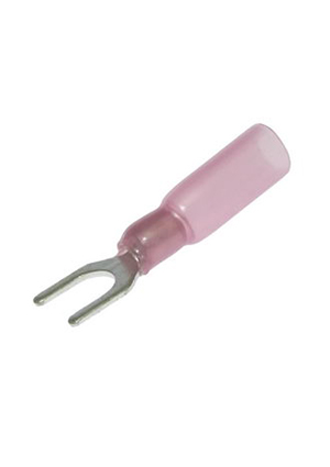 RUICHI SV1.25-5 HST Red, Наконечник кабельный вилочный изолированный RUICHI SV1.25-5 HST, 19 А, 22-18 AWG, клеммы ножевые быстрого соединения