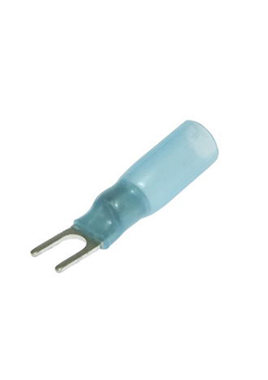 RUICHI SV2-3.5 HST Blue, Наконечник кабельный вилочный изолированный RUICHI SV2-3.5 HST, 27 А, 16-14 AWG, с клеммы ножевые быстрого соединения