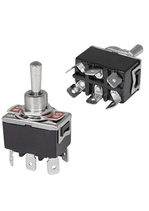 RUICHI KN3(C)-203P on-off-on, Тумблер трехпозиционный двухполюсный RUICHI KN3(C)-203P, 56.3х19.8х33 мм, ON- тумблеры