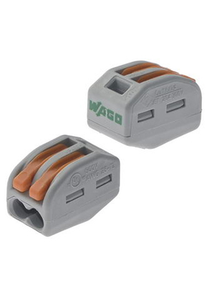 WAGO 222-412 WAGO, Клемма зажимная соединительная WAGO 222-412, 2-х контактная, безвинтовая, 20 А, корпус клеммные зажимы