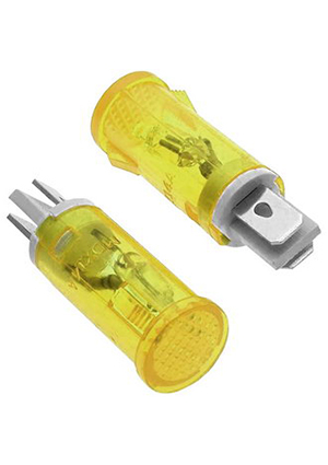 RUICHI MDX-14 yellow 220V, Лампочка неоновая в корпусе RUICHI MDX-14, жёлтая, 220 В, 15 мА лампы неоновые