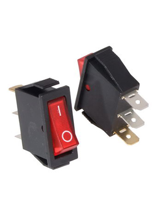 RUICHI IRS-101-1C ON-OFF, Клавишный переключатель RUICHI IRS-101-1C, ON-OFF, красный, с подсветкой переключатели клавишные