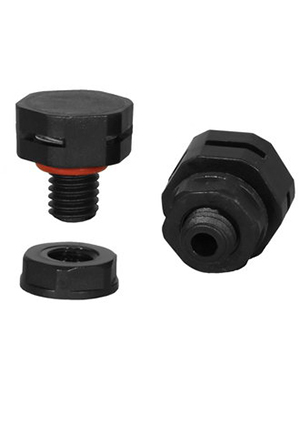 RUICHI M8X1.25 PA66 BLACK, Клапан выравнивания давления RUICHI M8X1.25, PA66, платик, чёрный аксессуары для корпусов