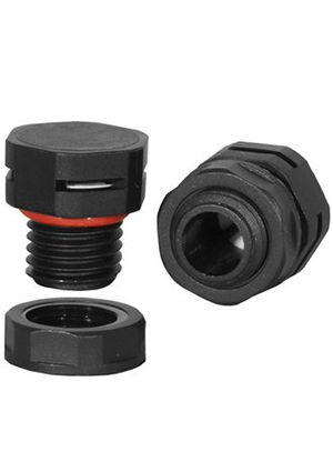 RUICHI M12X1.5 PA66 BLACK, Клапан выравнивания давления RUICHI M12X1.5, PA66, платик, чёрный аксессуары для корпусов