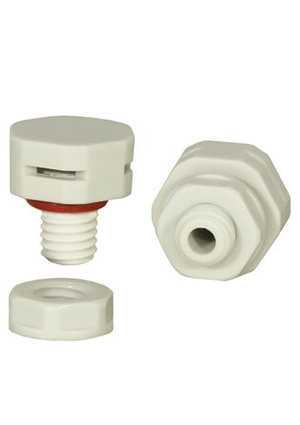 RUICHI M8X1.25 PA66 WHITE, Клапан выравнивания давления RUICHI M8X1.25, PA66, платик, белый аксессуары для корпусов