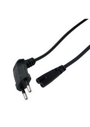 RUICHI Y009/CEE7/16 1.5m 2x0.5 BF, Шнур сетевой 2-х полюсный RUICHI, вилка угловая CEE7/16 - розетка прямая кабель сетевой