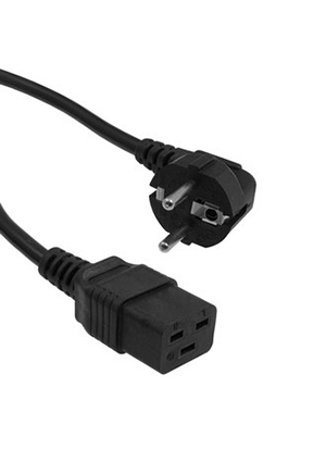 RUICHI SCZ C19/Schuko 1.8m 3x1.5 16A, Шнур сетевой 3-х полюсный RUICHI SCZ, гнездо прямое IEC C19 - вилка у кабель сетевой