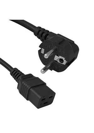 RUICHI SCZ C19/Schuko 3m 3x1.5 16A, Шнур сетевой 3-х полюсный RUICHI SCZ, гнездо прямое IEC C19 - вилка угл кабель сетевой