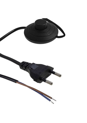 RUICHI Y010/CEE7/16 2.5m 2x0.75BR switch-2, Шнур сетевой 2-х полюсный с напольный переключателем-кнопкой RU кабель сетевой