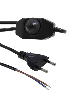 RUICHI Y010/CEE7/16 2m 2x0.75BR dim, Шнур сетевой 2-х полюсный с диммером RUICHI, вилка прямая CEE7/16 - бе кабель сетевой