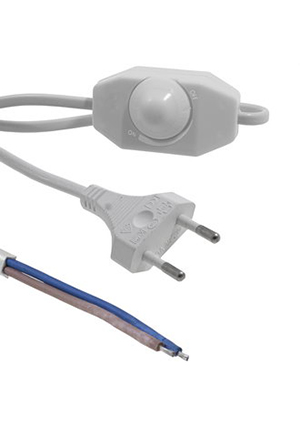 RUICHI Y010/CEE7/16 2m 2x0.75WR dim, Шнур сетевой 2-х полюсный с диммером RUICHI, вилка прямая CEE7/16 - бе кабель сетевой