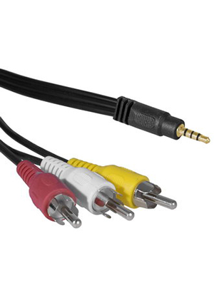RUICHI Stereo 3,5 mm - 3 RCA B 3m, Аудио-видео шнур RUICHI Stereo 3,5 мм - 3 RCA, 3 м шнуры аудио-видео