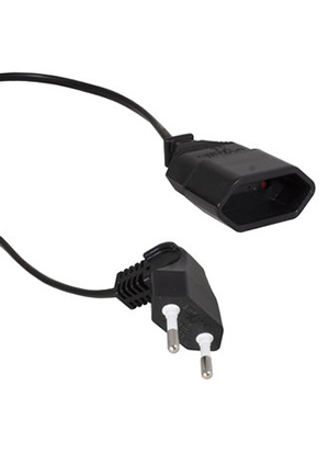 RUICHI Y001/ST2 5m 2x0.5 B03F, Удлинитель-шнур сетевой RUICHI Y001/ST2, розетка прямая-вилка угловая 90 , 2 кабель сетевой