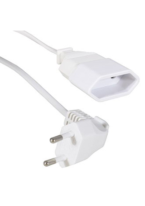 RUICHI Y001/ST2 5m 2x0.5 W03F, Удлинитель-шнур сетевой RUICHI Y001/ST2, розетка прямая-вилка угловая 90 , 2 кабель сетевой