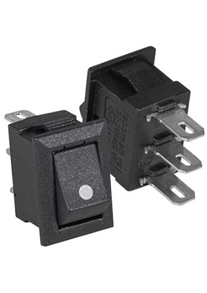 RUICHI KCD5-101-C2-B/3P on-off, Клавишный переключатель RUICHI KCD5-101-C2-B/3P, ON-OFF, 3 контакта, черный переключатели клавишные