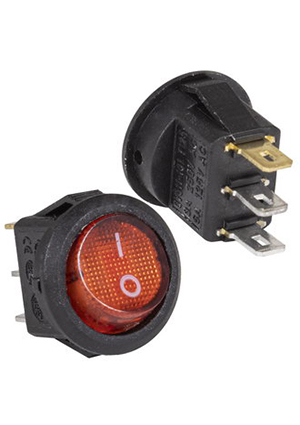 RUICHI KCD5-101N-C3-R/3P on-off, Клавишный переключатель RUICHI KCD5-101N-C3-R/3P, ON-OFF, 3 контакта, крас переключатели клавишные