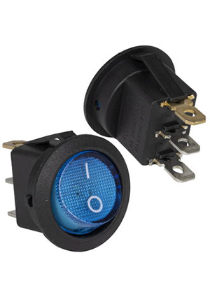 RUICHI KCD1-101N-C3-BL/3P on-off, Клавишный переключатель RUICHI KCD1-101N-C3-BL/3P, ON-OFF, 3 контакта, си переключатели клавишные