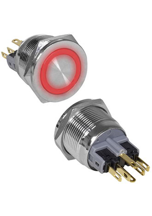 GQ22PF-11ZE/R/N on-off+off-on, Кнопка антивандальная RUICHI GQ22PF-11ZE/R/N, ON-OFF+OFF-ON, рабочая