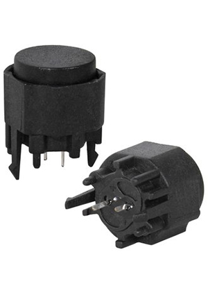RUICHI KS12-P1.5-BBN-5N-S, Миниатюрная кнопка без фиксации RUICHI KS12-P1.5-BBN-5N-S, 2 контакта, круглая, кнопки миниатюрные