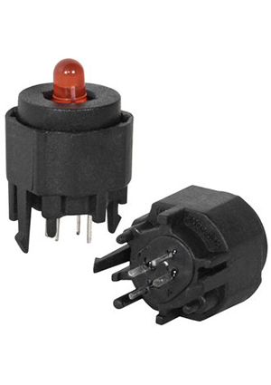 RUICHI KS12-PL1.5-BBR-5N-S, Миниатюрная кнопка без фиксации RUICHI KS12-PL1.5-BBR-5N-S, 4 контакта, круглая кнопки миниатюрные