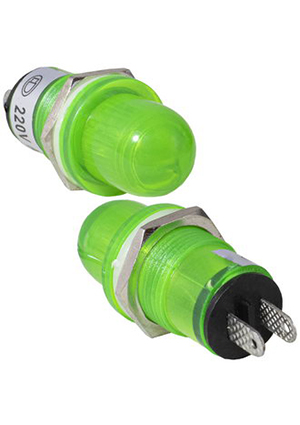 RUICHI N-291-G, Лампочка неоновая в корпусе RUICHI N-291-G, 220 В, зеленая лампы неоновые