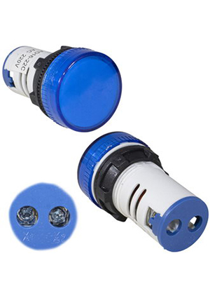 RUICHI N-302-B, Лампочка неоновая в корпусе RUICHI N-302-B, 220 В, синяя лампы неоновые