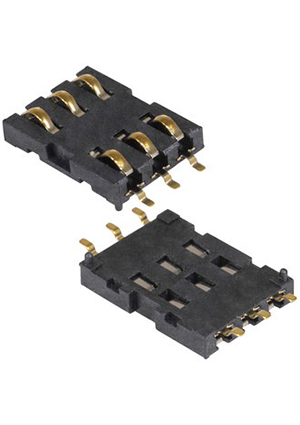 RUICHI MUP-C725 6pin, Коннектор SIM-карты RUICHI MUP-C725, 1.5 H, 6 контактов держатели SIM карт и карт памяти