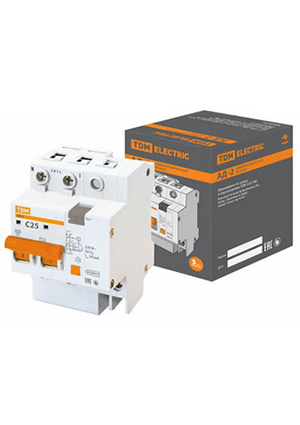 TDM electric АД-2 2Р C25 30мА 4.5кА тип АС выключатели