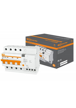 TDM electric АД-4 4Р C16 30мА 4.5кА тип АС выключатели