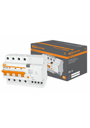 TDM electric АД-4 4Р C25 30мА 4.5кА тип АС выключатели