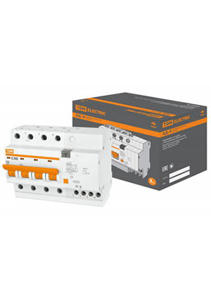 TDM electric АД-4 4Р C40 30мА 4.5кА тип АС выключатели