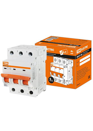 TDM electric ВА47-60 3Р 32А 6кА х-ка С выключатели