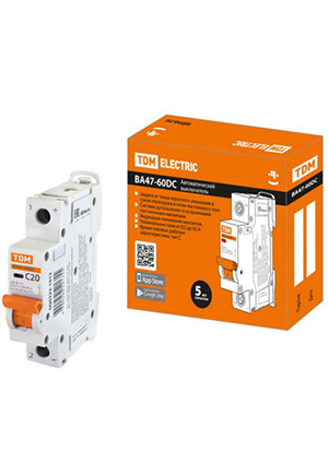 TDM electric ВА47-60DC 1P 20А 6кА х-ка С 220В выключатели
