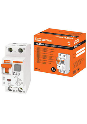TDM electric АВДТ 64 2Р(1Р+N)C40 30мА А защ.265В выключатели