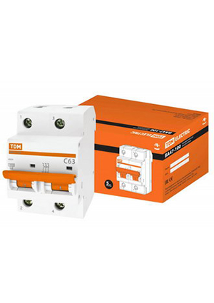 TDM electric ВА47-100 2Р 63А 10кА х-ка С выключатели