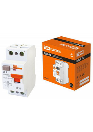 TDM electric ВД1-63 2Р 50А 100мА выключатели
