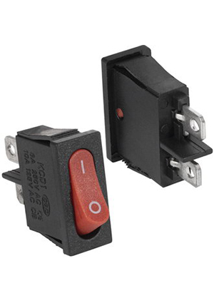 RUICHI KCD3-101-C3-R/2P on-off, Клавишный переключатель RUICHI KCD3-101-C3-R/2P, ON-OFF переключатели клавишные