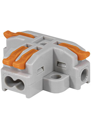 RUICHI СМК T4, Зажим-клемма RUICHI СМК T4, Т-образная, 2 контакта, 24 А, 450 В, корпус PA66 клеммные зажимы