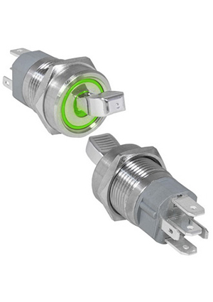 RUICHI RT-S6-12E, Микротумблер цилиндрический с резьбой RUICHI RT-S6-12C, ON-OFF, SPST, 3 А, 250 В, 50 мОм, тумблеры