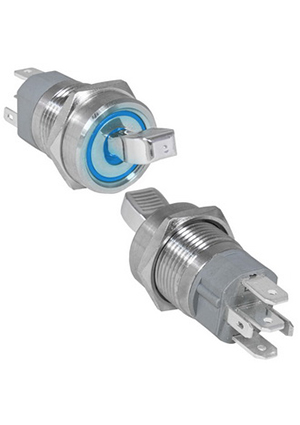 RUICHI RT-S6-12B, Микротумблер цилиндрический с резьбой RUICHI RT-S6-12C, ON-OFF, SPST, 3 А, 250 В, 50 мОм, тумблеры