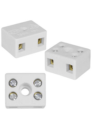 RUICHI КВК-2-5, Клемма винтовая керамическая RUICHI КВК-2-5, для проводов сечением 3 мм2, 2x2 контакта,600 клеммные колодки, блоки зажимов