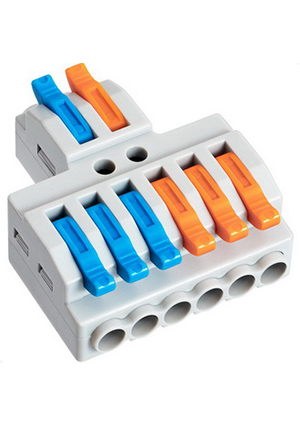 RUICHI СМК 426, Клемма зажимная проходная разветвительная RUICHI СМК 426, аналог WAGO, на 2 полюса, 6/2 кон клеммные зажимы