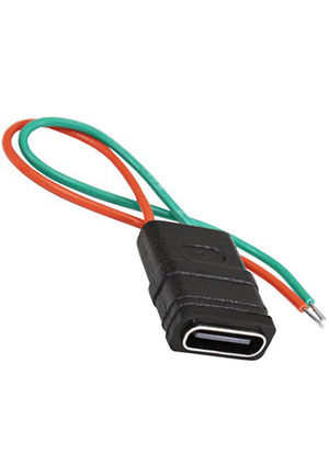 RUICHI TYPE-C-2Pin-F, Разъём TYPE-C-2Pin-F RUICHI, длина кабеля 70 мм, 2 контакта под пайку, 5 А, 20 В, кор разьемы USB