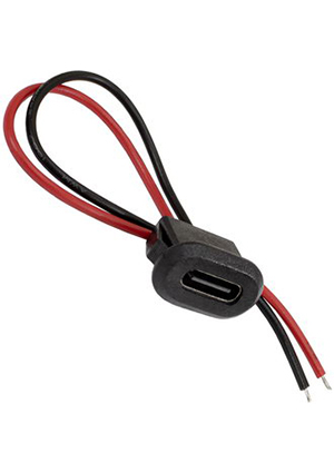 RUICHI TYPE-C-2Pin-Y, Разъём TYPE-C-2Pin-Y RUICHI, длина кабеля 105 мм, 2 контакта под пайку, 5 А, 20 В, ко разьемы USB